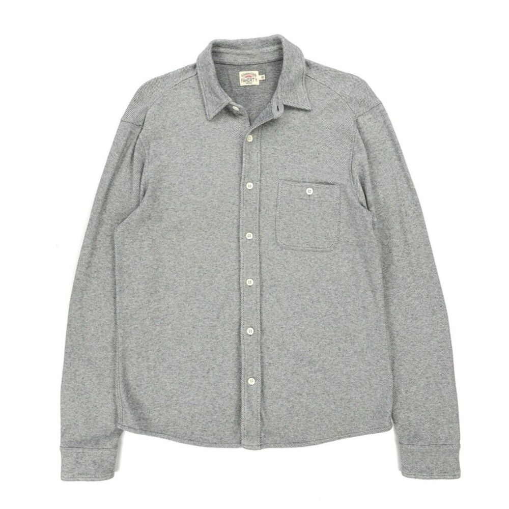 Faherty Men’s Casual Button-Down Shirt in Heather Gray